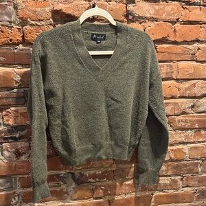 women’s  Olive V-Neck Sweater